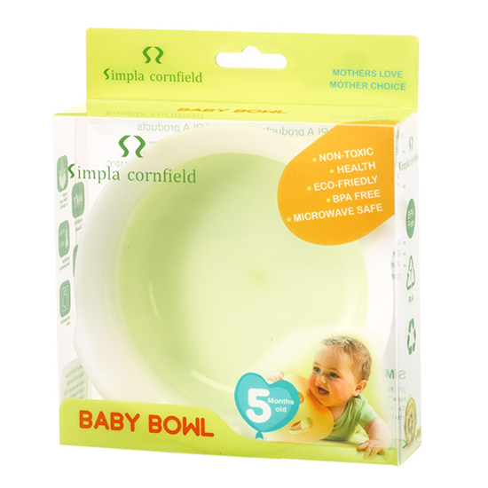 玉米田嬰童淺碗-粉綠