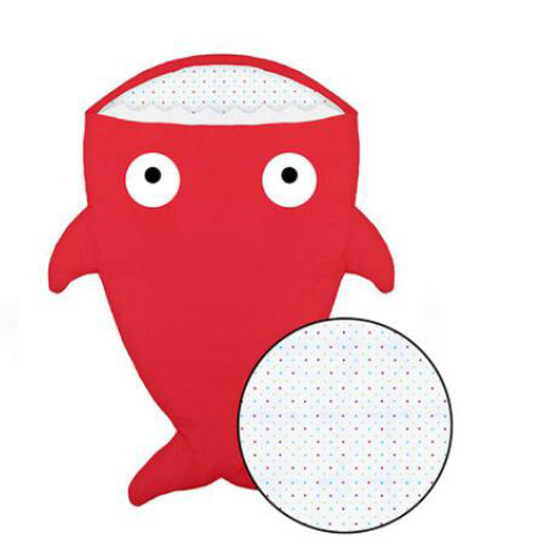 西班牙baby bites 鯊魚睡袋 紅色(內(nèi)襯彩點)