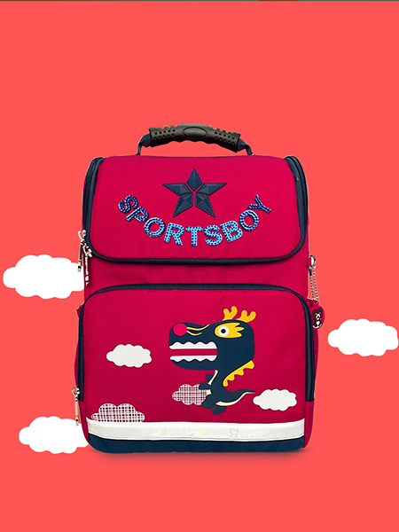 得力熊動物之森輕量定型書包紅色