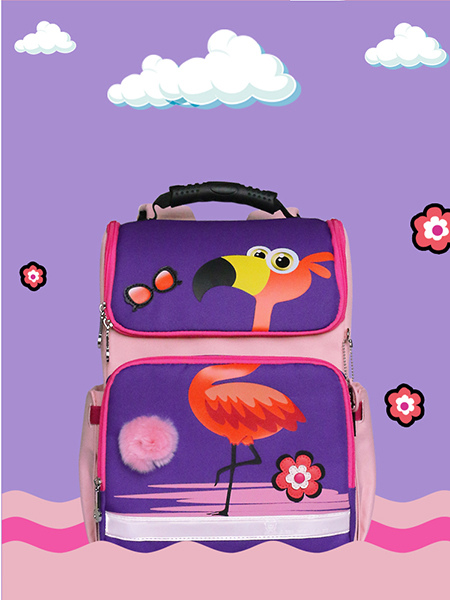 得力熊動物之森輕量定型書包粉色