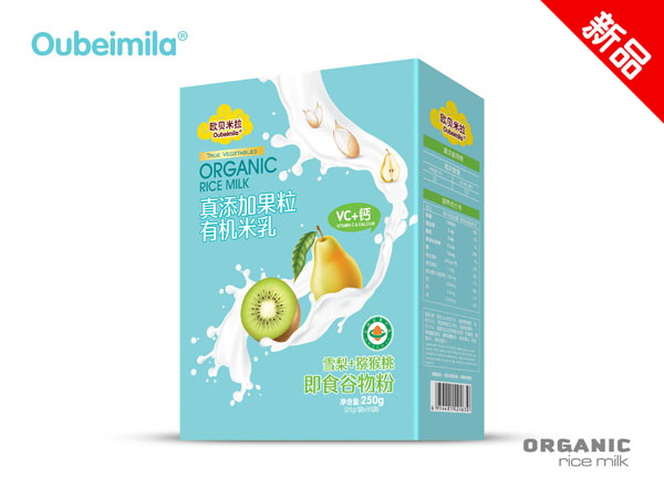 歐貝米拉真添加果粒有機(jī)米乳 雪梨+獼猴桃 盒裝