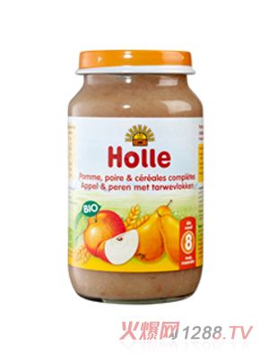 Holle有機(jī)蘋(píng)果梨子燕麥果泥