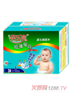 蓓樂(lè)爽超薄瞬吸嬰兒紙尿片L碼34片