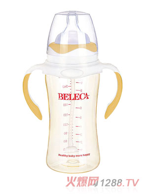 貝樂(lè)嘉黃色嬰兒PP奶瓶270ml