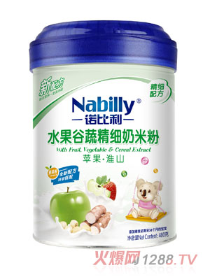 諾比利水果谷熟精細蘋果淮山奶米粉480克