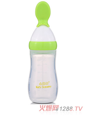 小孩國(guó)硅膠米糊瓶125ML 綠色