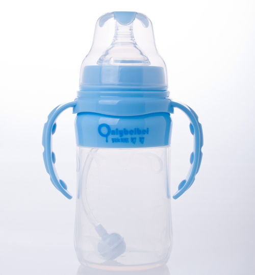 唯昵貝貝寬口硅膠奶瓶220ml藍色