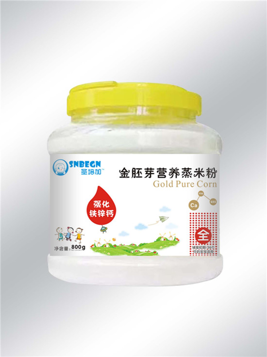 圣培加金胚芽營養(yǎng)蒸米粉強化鈣鐵鋅配方透明大桶裝